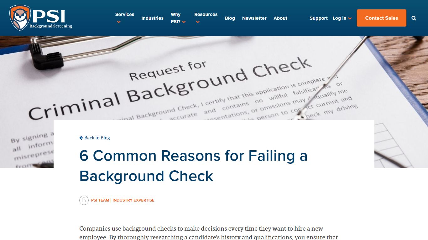 6 Common Reasons for Failing a Background Check